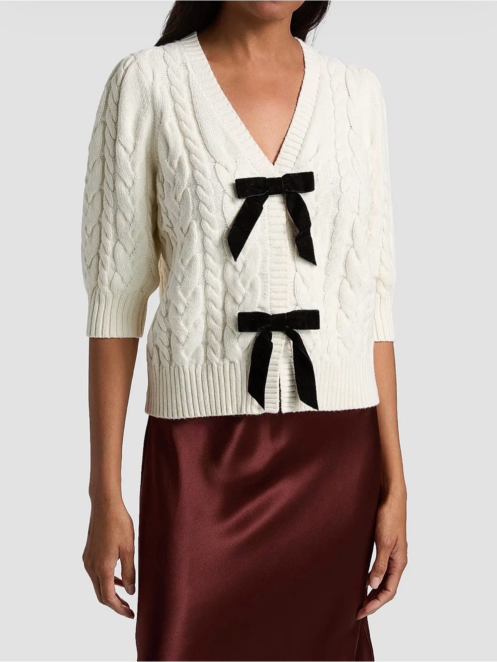Rails - Clarissa Bow-Detail Cotton-Blend Cardigan - Small